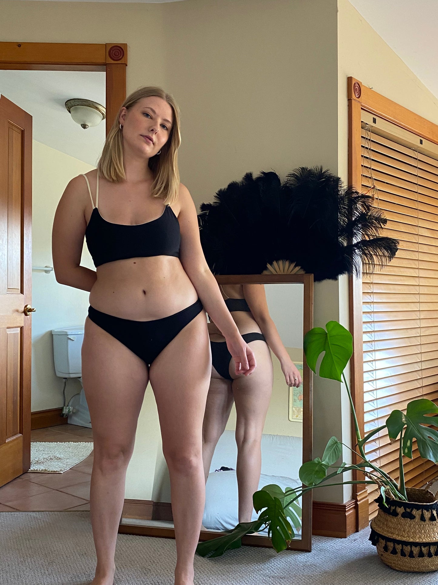 Reversible Hemp Sports Bra+ Panty Set/ Lingerie Set