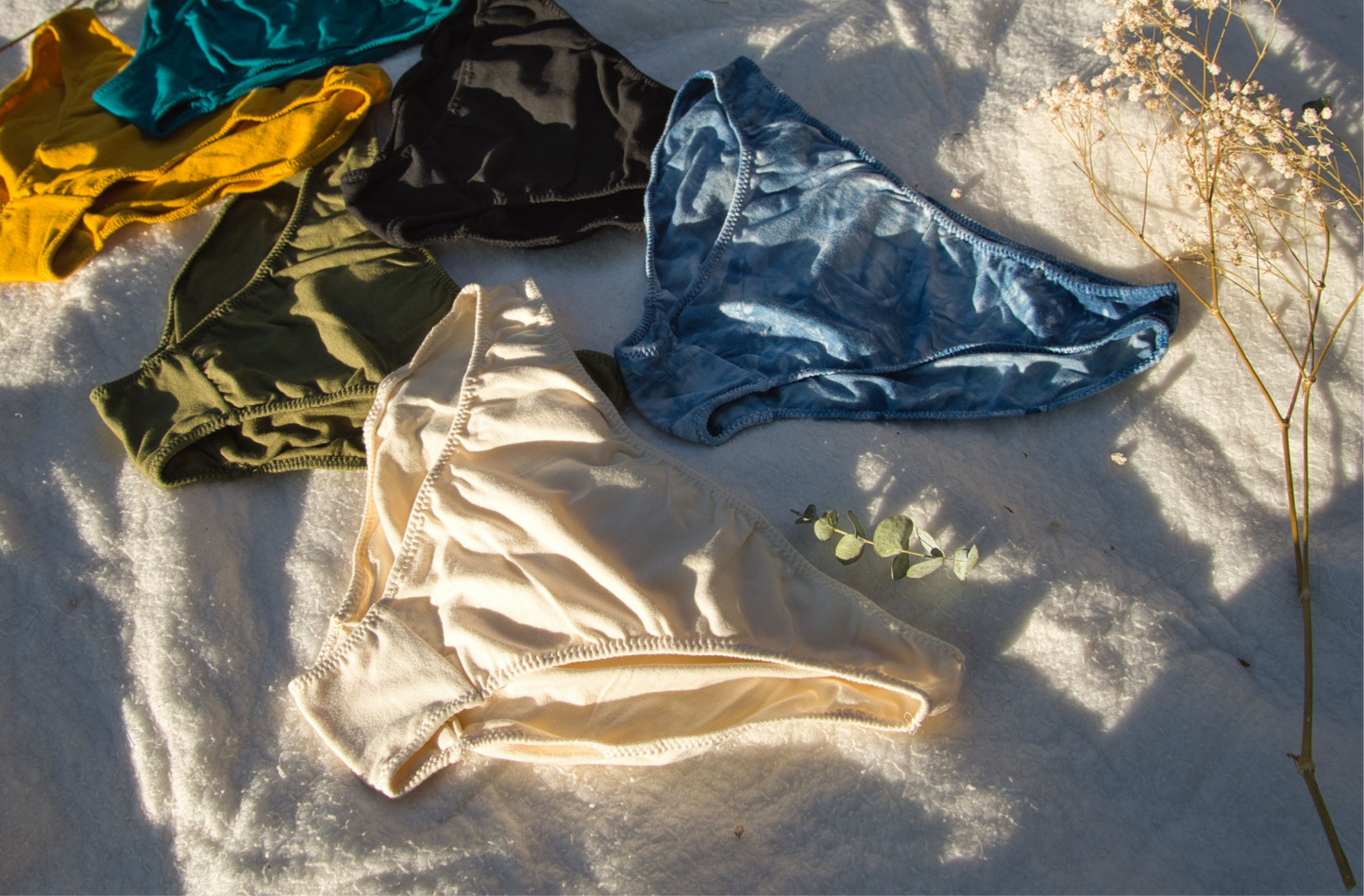 5 Pack Hemp, Organic Cotton and Bamboo Bikini Panty