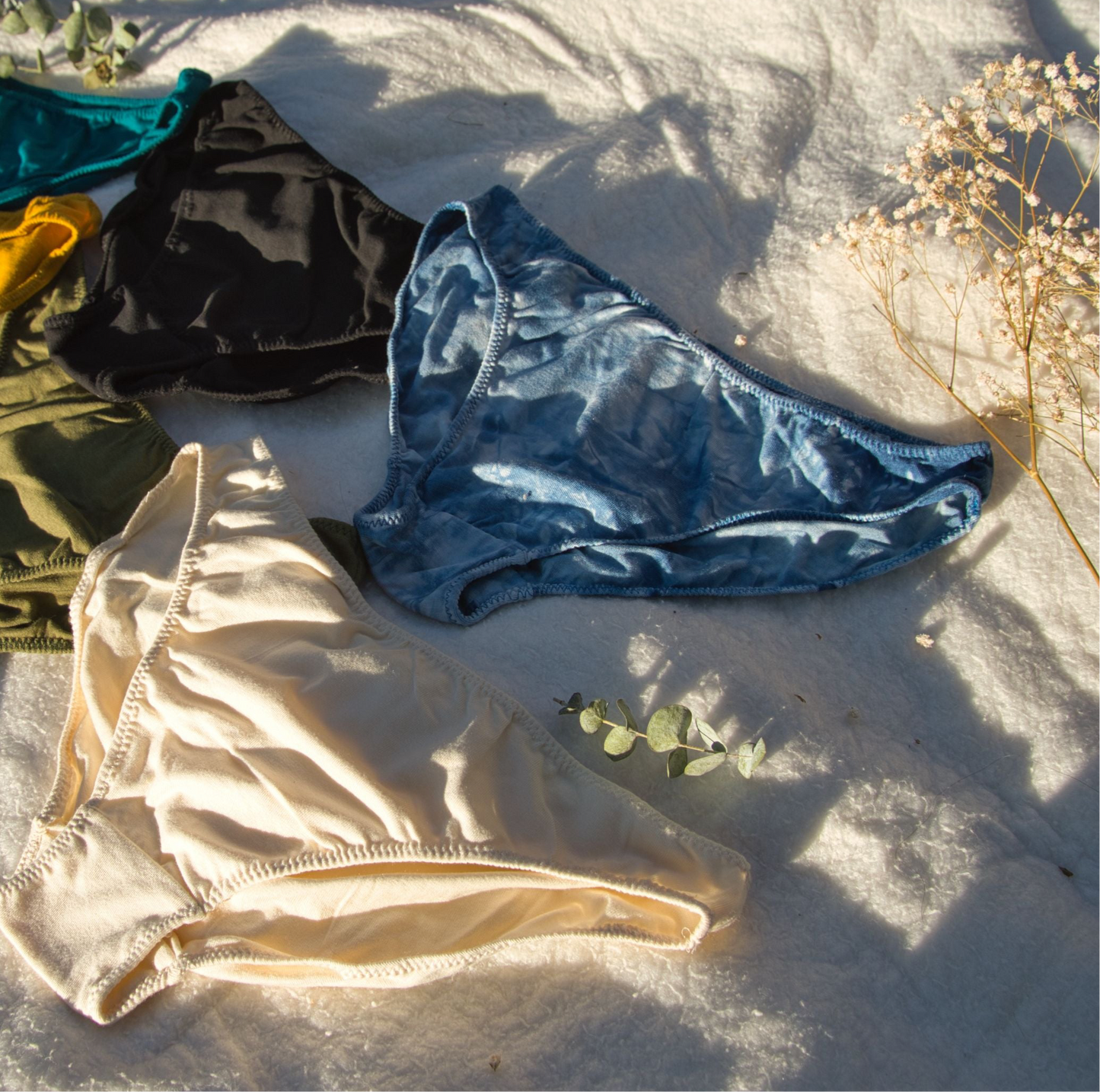5 Pack Hemp, Organic Cotton and Bamboo Bikini Panty