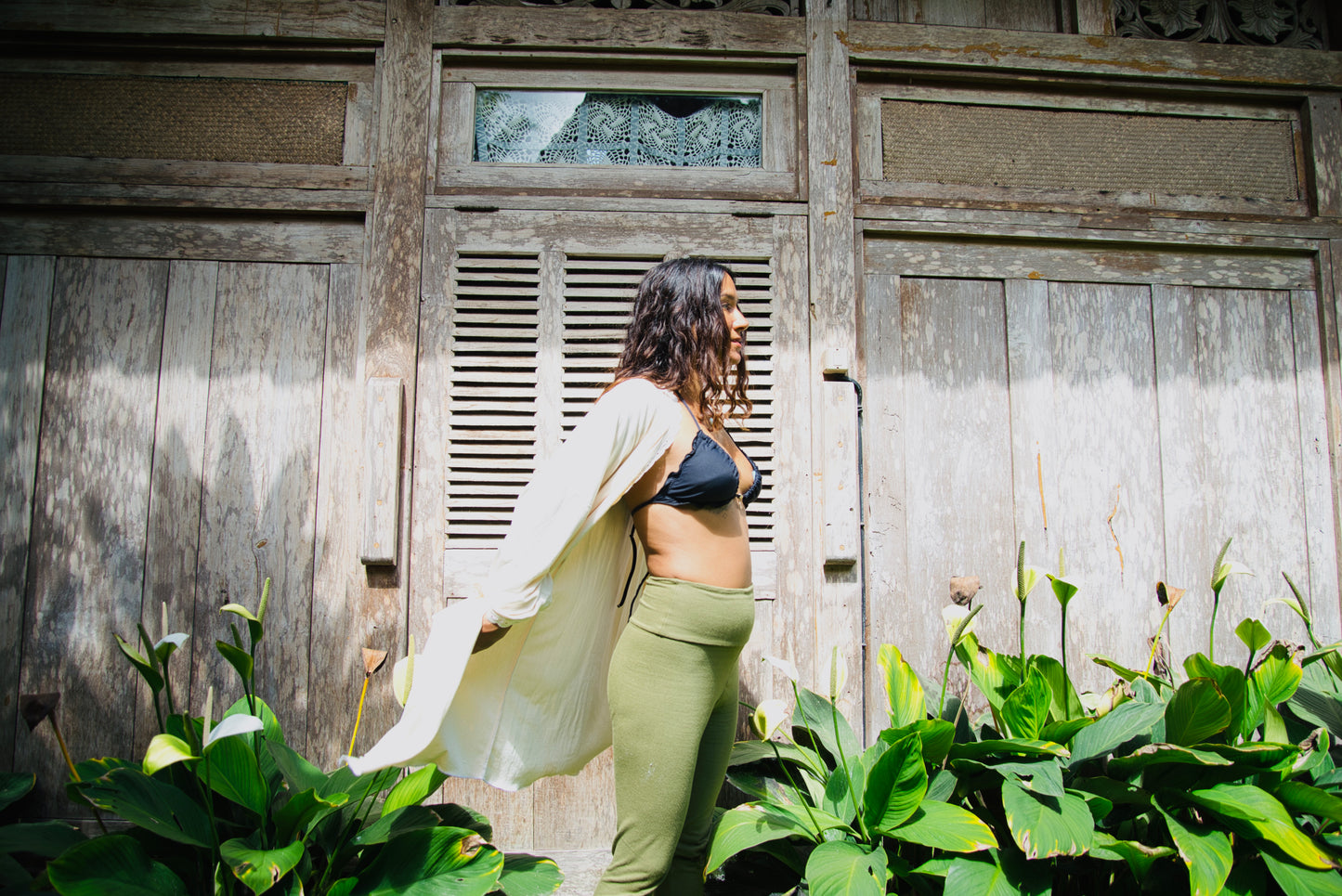 Natural Olive Green Leggings