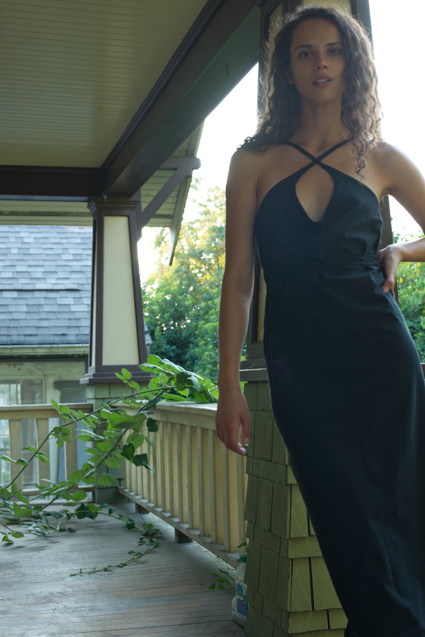 Lara Black Hemp dress