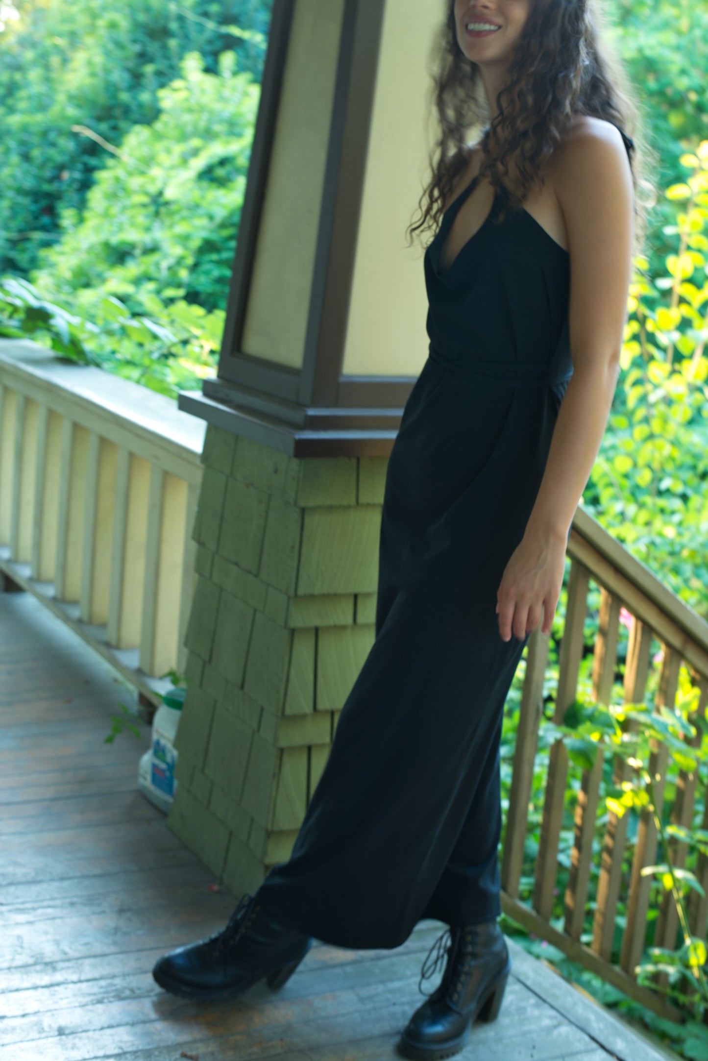 Long black Hemp organic cotton dress