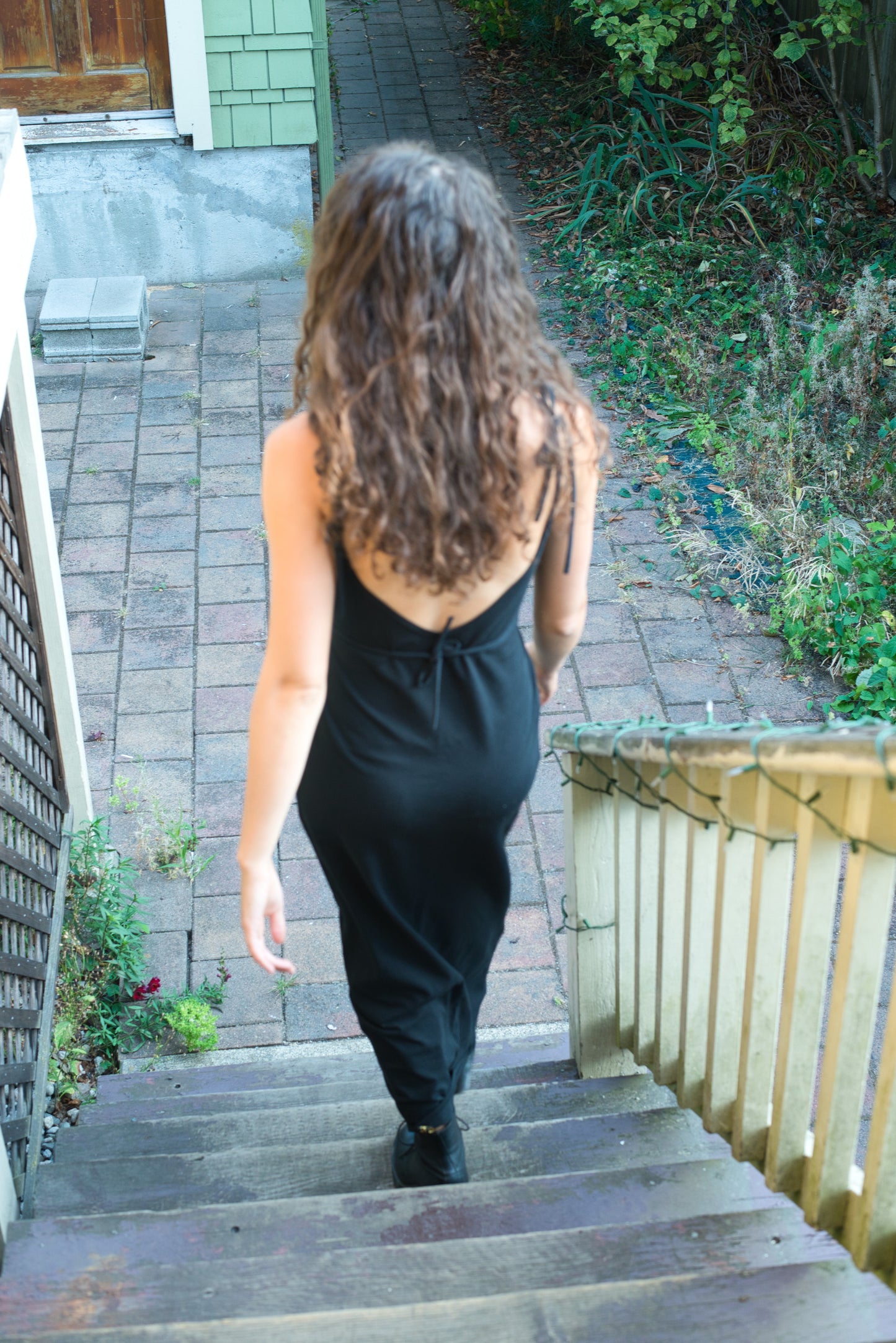 Long black Hemp organic cotton dress