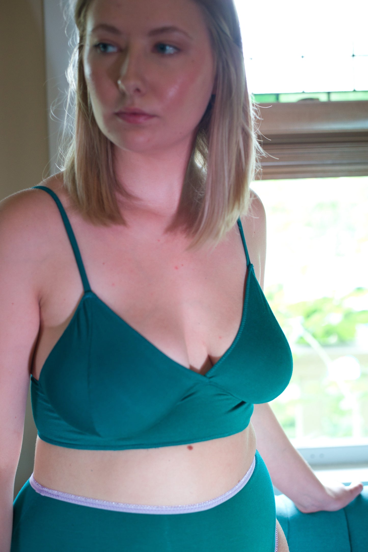 Bamboo bralette with bamboo and hemp panty set