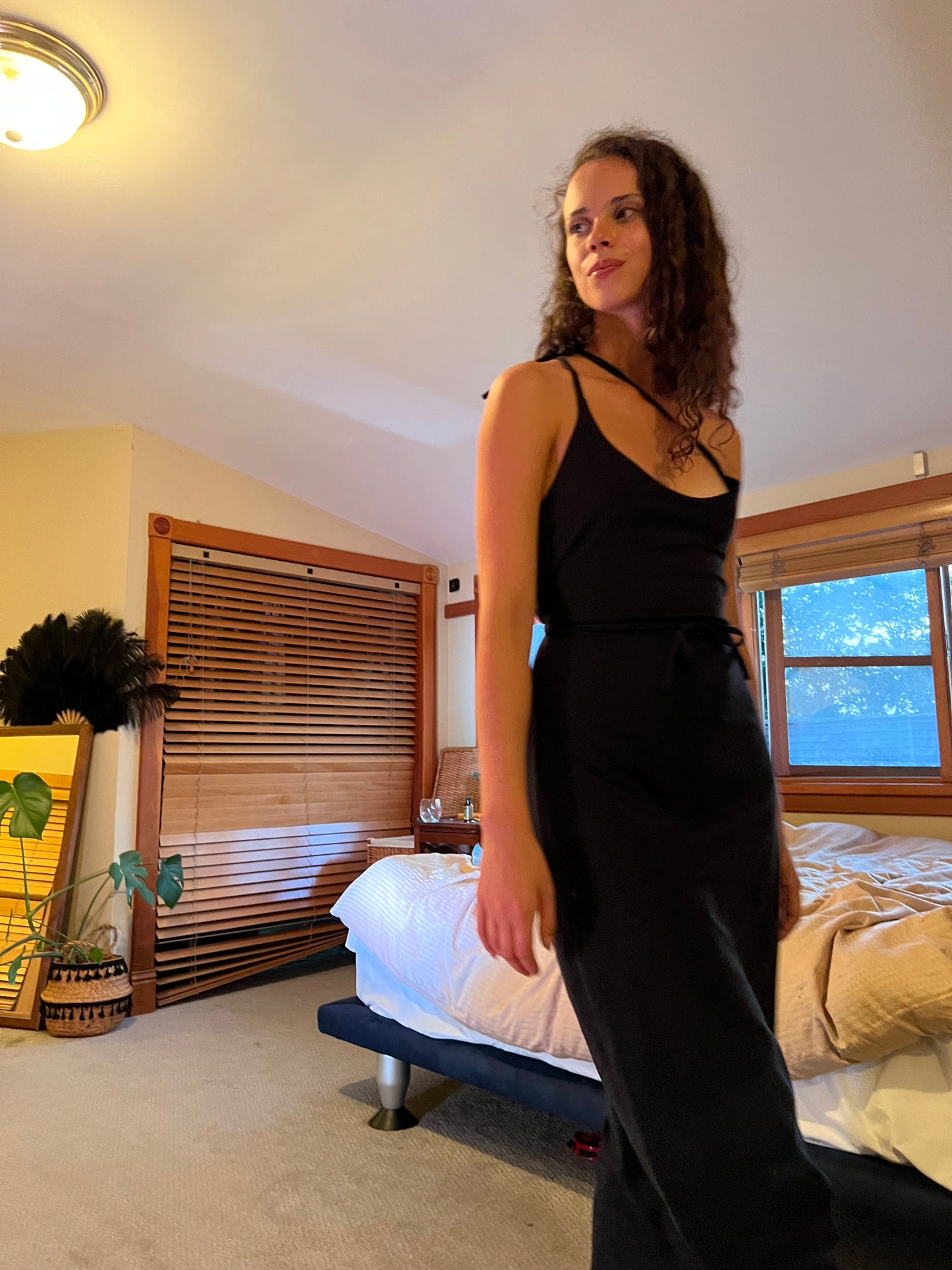 Black Maxi Hemp dress/ Hemp nightgown