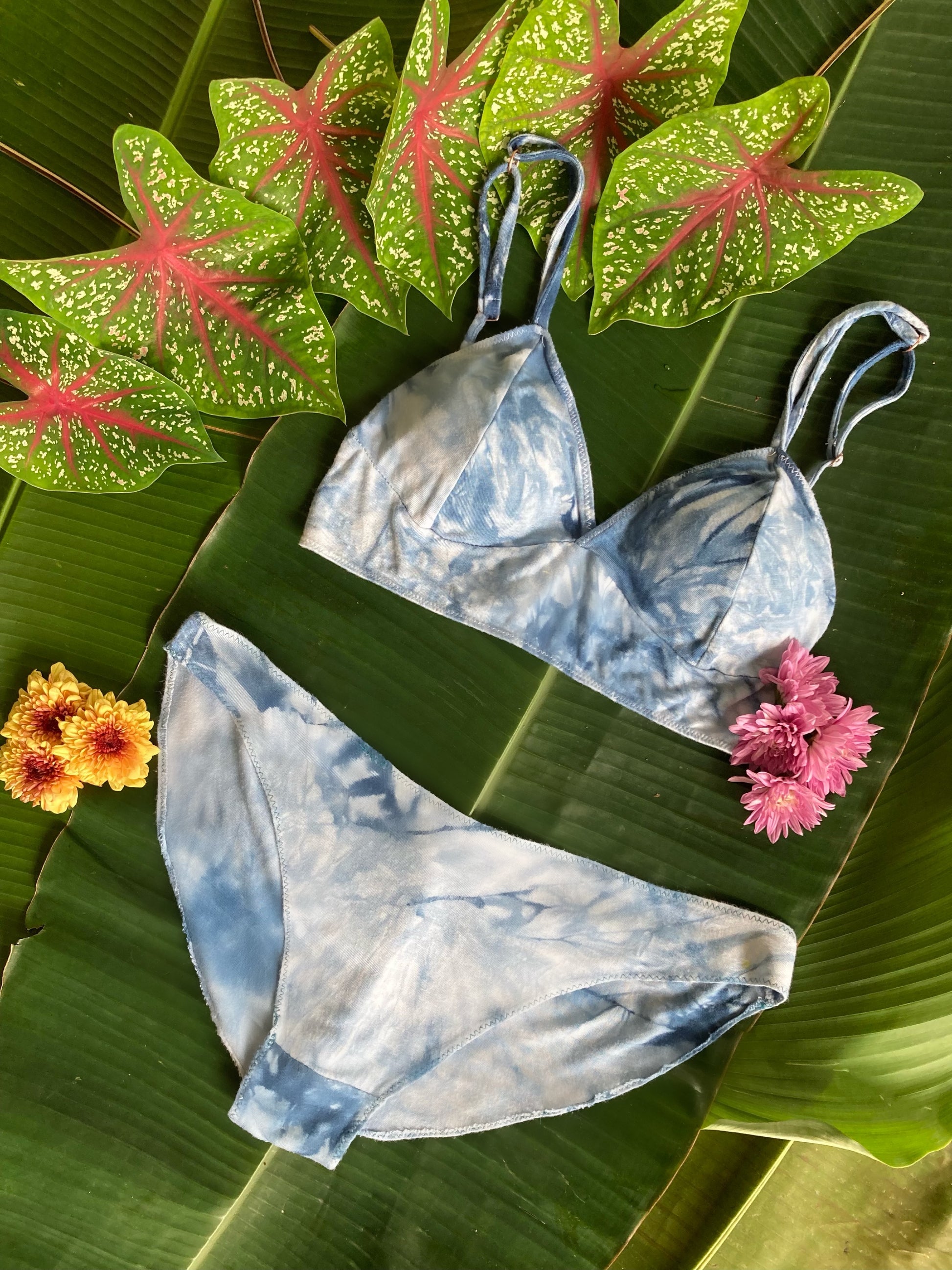 Bamboo Blue Shibori lingerie set – RasApparel